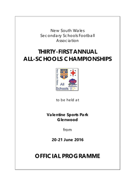 Thirty-First Annual All-Schools Championships