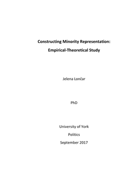 Constructing Minority Representation: Empirical-Theoretical Study