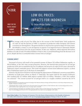 Low Oil Prices: Impacts for Indonesia