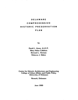 Delaware Comprehensive Historic Preservation Plan
