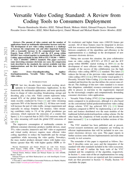 Versatile Video Coding Standard