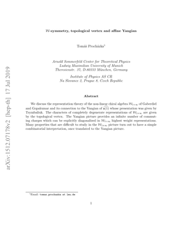 Arxiv:1512.07178V2 [Hep-Th] 17 Jul 2019