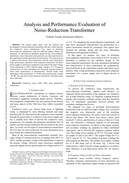 Analysis and Performance Evaluation of Noise-Reduction Transformer