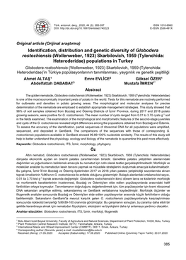 Identification, Distribution and Genetic Diversity of Globodera