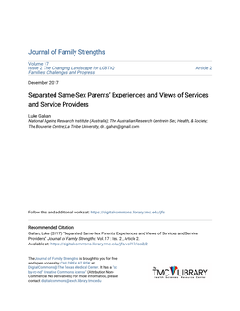 Separated Same-Sex Parents' Experiences and Views of Services