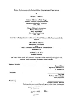 SEP 16 1996 Urban Redevelopment in Sunbelt Cities: Strategies and Approaches