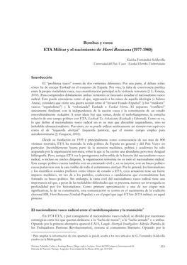 ETA Militar Y El Nacimiento De Herri Batasuna (1977-1980)