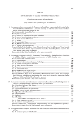 Senate History of Senate Concurrent Resolutions