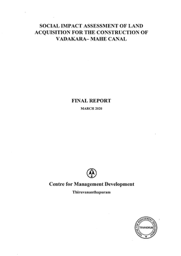 SIA of Land Acquisition for the Widening of Vatakara- Mahe Canal in Kozhikode District