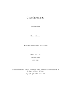 Class Invariants