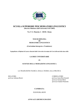 La Traduzione Filmica: Dalla Teoria Alla Pratica