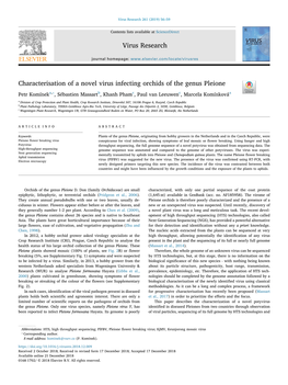 Characterisation of a Novel Virus Infecting Orchids of the Genus Pleione