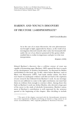 Harden and Young's Discovery of Fructose 1,6