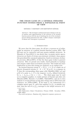 The Chaos Game on a General Iterated Function System from a Topological Point of View