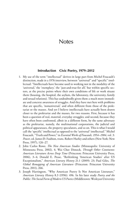 Introduction Civic Poetry, 1979–2012