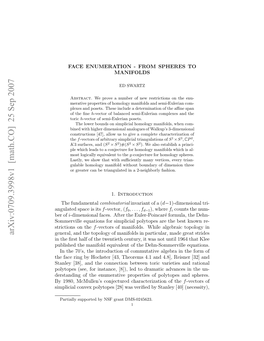 Face Enumeration-From Spheres to Manifolds