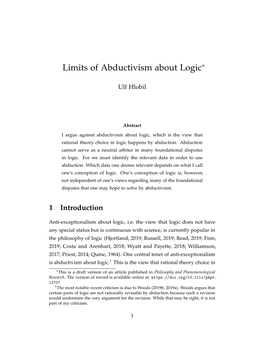 Limits of Abductivism About Logic∗