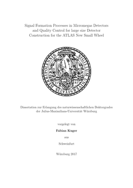 Signal Formation Processes in Micromegas Detectors and Quality Control for Large Size Detector Construction for the ATLAS New Small Wheel