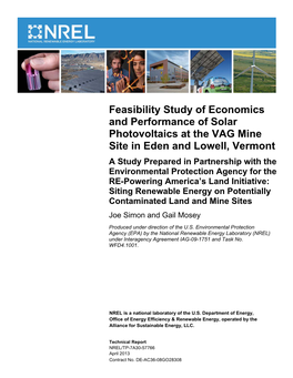 Feasibility Study of Economics and Performance of Solar