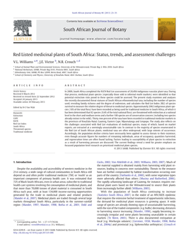 Red Listed Medicinal Plants of South Africa: Status, Trends, and Assessment Challenges