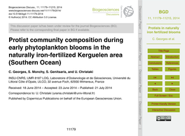 Protists in Naturally Iron Fertilized Blooms 3.2.2 Most Abundant Otus C