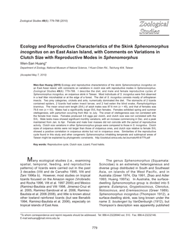 Ecology and Reproductive Characteristics of the Skink Sphenomorphus Incognitus on an East Asian Island, with Comments on Variati