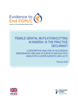 Female Genital Mutilation/Cutting in Nigeria