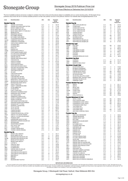 Publican Price List 2019