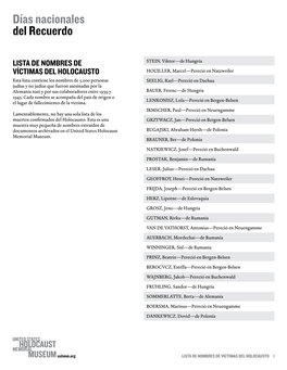 Lista De Nombres De Víctimas Del Holocausto (PDF)