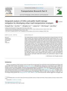 Integrated Analysis of Ghgs and Public Health Damage Mitigation For