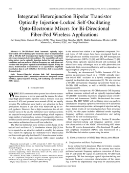 Integrated Heterojunction Bipolar Transistor Optically Injection
