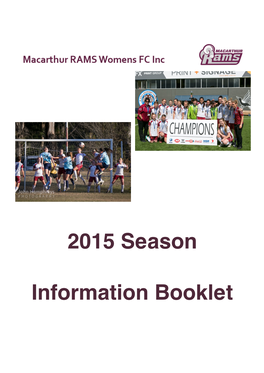 2015 Season Information Booklet