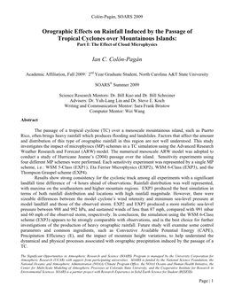 Orographic Effects on Rainfall Induced by the Passage of Tropical Cyclones Over Mountainous Islands: Part I: the Effect of Cloud Microphysics