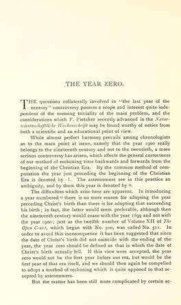 The Year Zero Should Be Defined As That in Which the Date of Christ's Birth Actually Fell