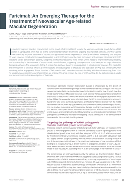 An Emerging Therapy for the Treatment of Neovascular Age-Related Macular Degeneration