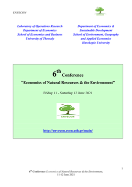 Conference “Economics of Natural Resources & the Environment”