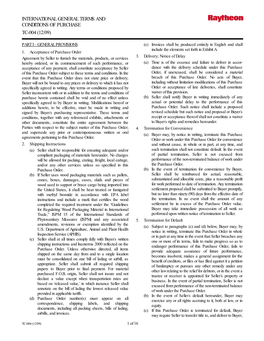 International General Terms and Conditions of Purchase Tc-004 (12/09)