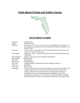 Facts About Florida and Collier County