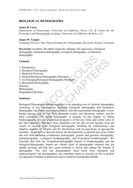 Biological Demography - James R