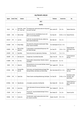 Bollettino Novità Aprile 2021