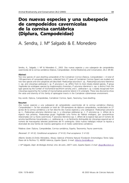 Diplura, Campodeidae)
