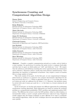 Synchronous Counting and Computational Algorithm Design