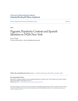 Pageants, Popularity Contests and Spanish Identities in 1920S New York Brian D