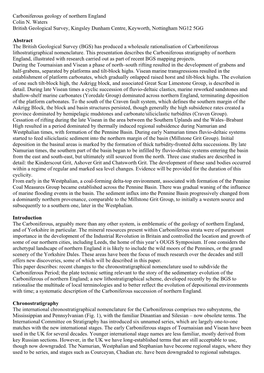 Carboniferous Geology of Northern England Colin N. Waters British Geological Survey, Kingsley Dunham Centre, Keyworth, Nottingham NG12 5GG