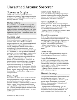 Unearthed Arcana: Sorcerer