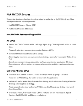 Not NVIDIA Issues