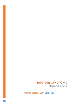 Piriformis Syndrome [Document Subtitle]