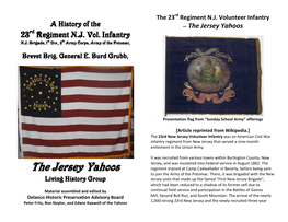 Regiment NJ Volunteer Infantry -- the Jersey Yahoos