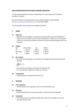 1 Music Preparation for the Sydney Symphony