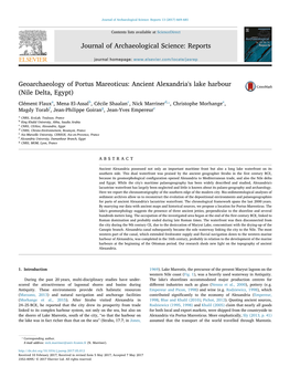 Geoarchaeology of Portus Mareoticus Ancient Alexandria's Lake